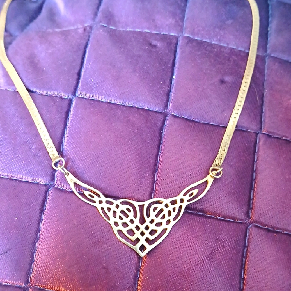 Elegant Italy Sterling Silver Necklace, Celtic Motif